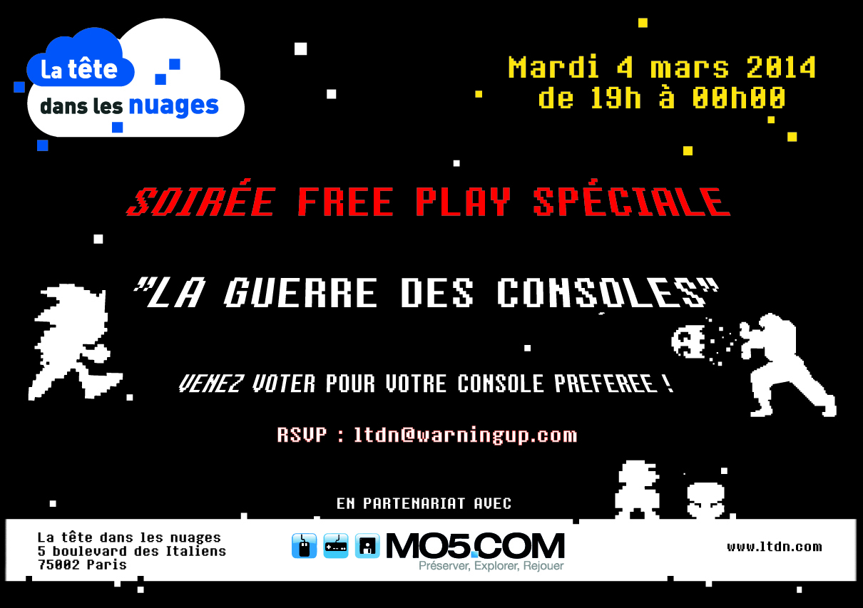 Guerre des Consoles, La Tête Dans les Nuages organise une soirée spéciale Free Play