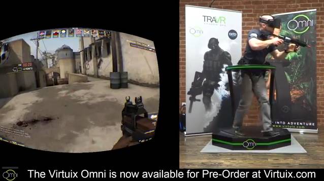 Virtuix Omni + Oculus Rift + controller U.S. Army rifle