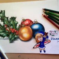 dessin crayon polaara happy christmas