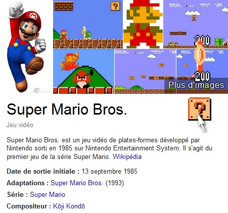 Super Mario Bros easter egg Google