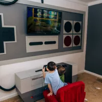 salle de jeu sur le thème Nintendo NES