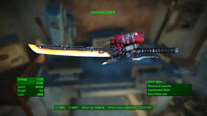 Shishkebab, le sabre de Fallout 4