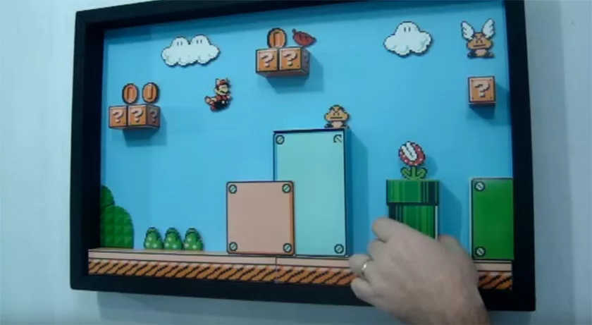 tableau Super Mario Bros magnet 3D