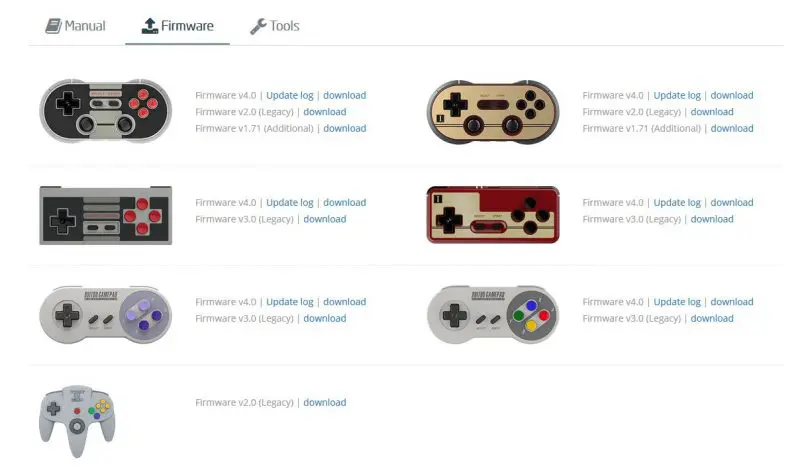 firmwares 4.0 manettes 8Bitdo Switch