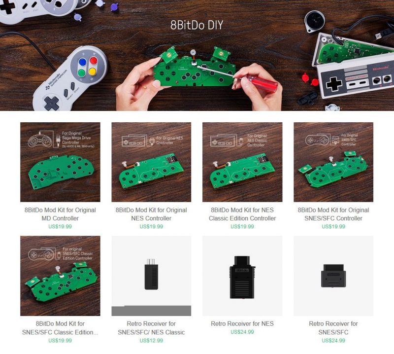 Boutique kit 8Bitdo upgrade manette - NES - SNES - Megadrive